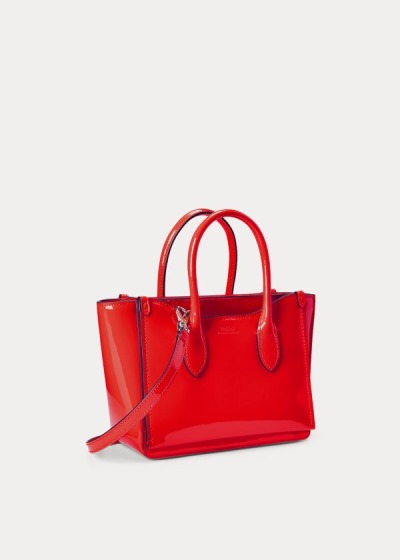Satchel Polo Ralph Lauren Mujer Rojos - Patent Mini Sloane - PVUJE9187